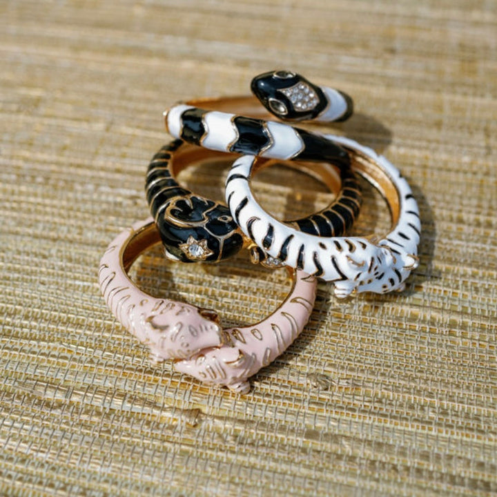 Black/white Striped Snake Cuff