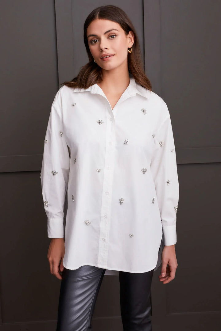 RHINESTONE BUTTON UP