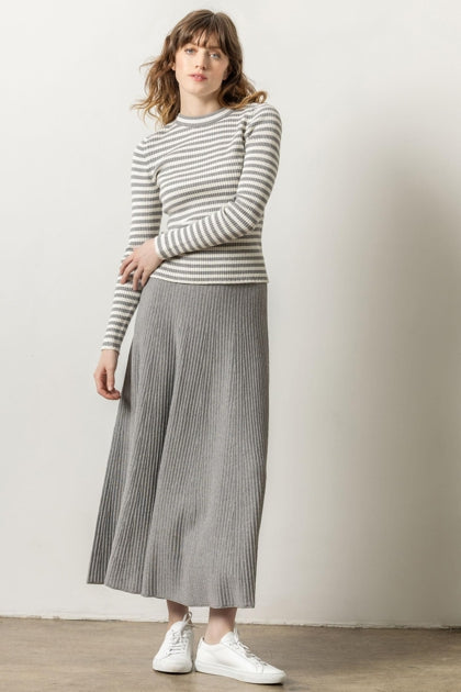 COTTON CASHMERE MIDI SKIRT