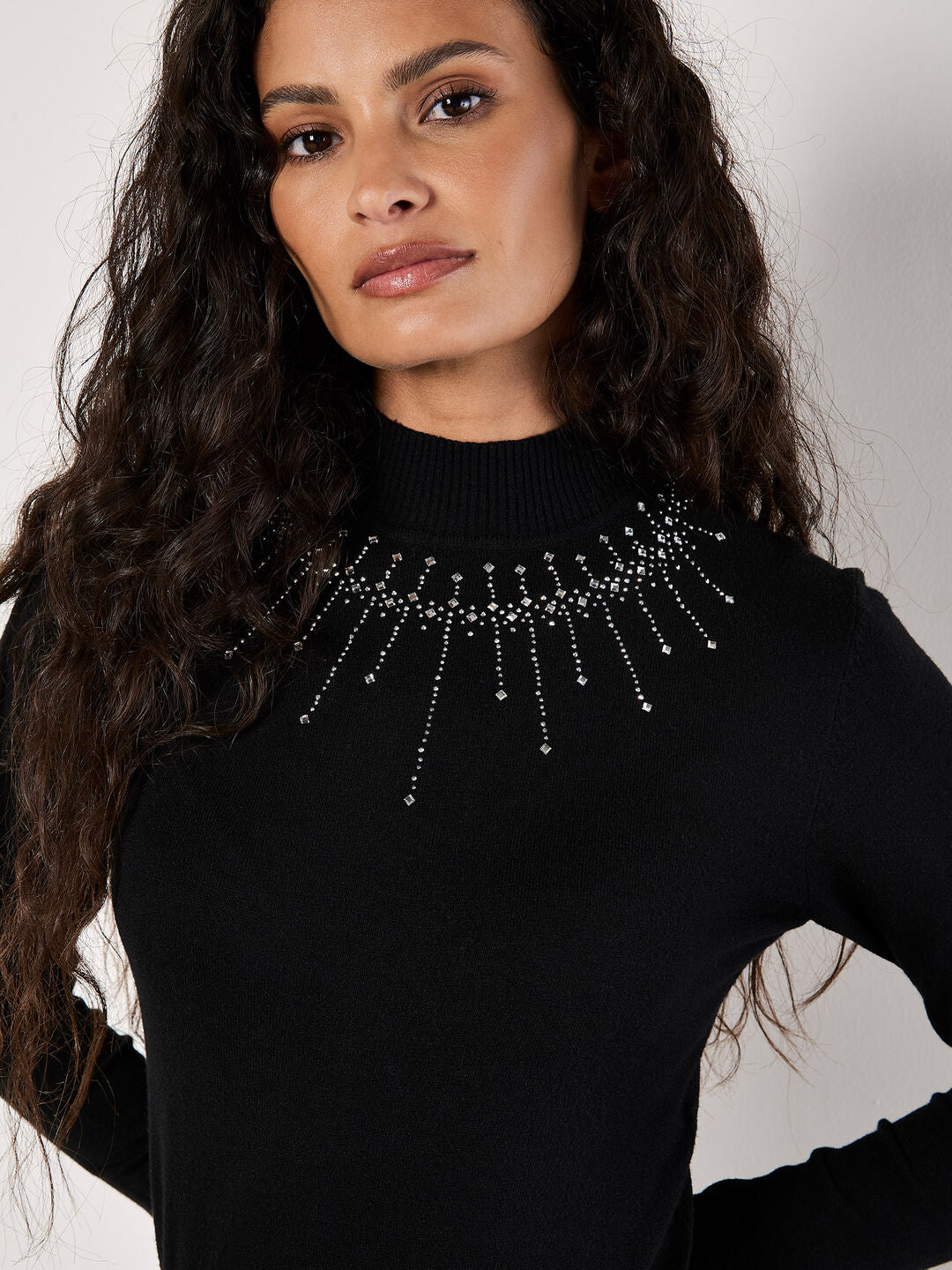 GEM & STUD NECKLINE JUMPER