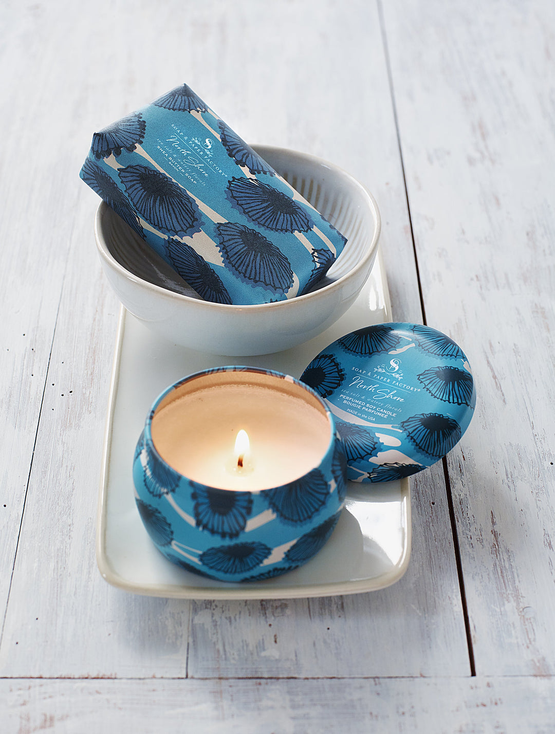 North Shore Tin Candle & Soap Gift Set