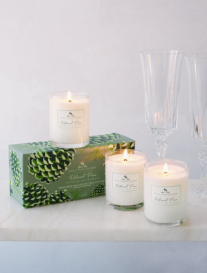 Roland Pine Votive Candle Set