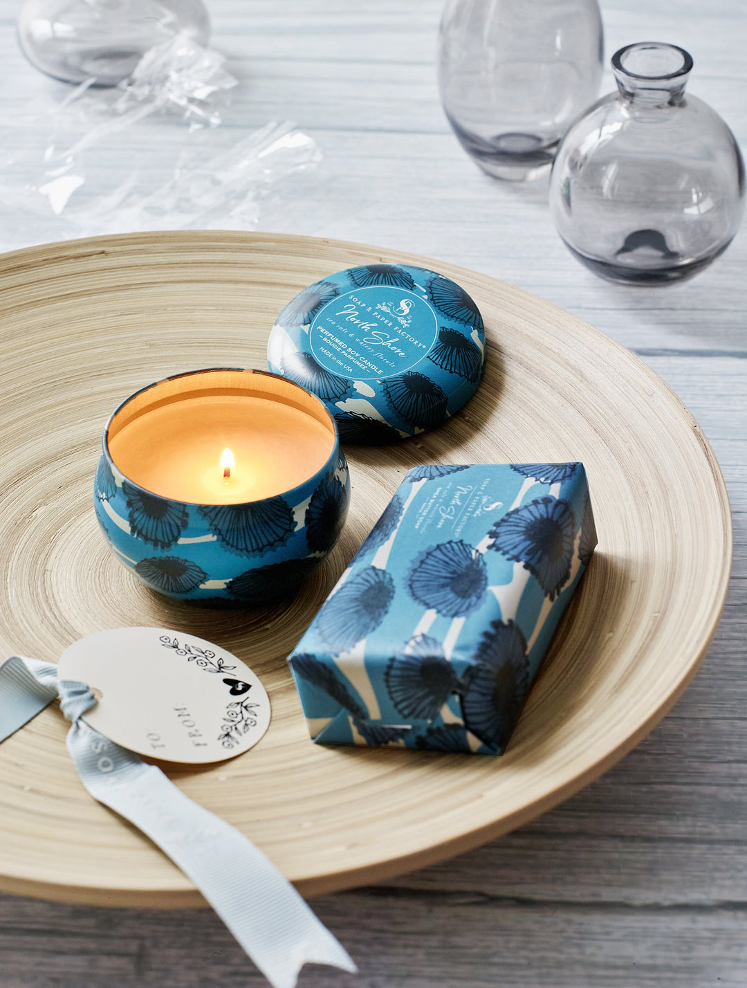 North Shore Tin Candle & Soap Gift Set