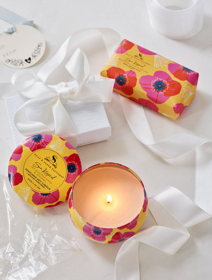 Sun Kissed Tin Candle & Soap Gift Set