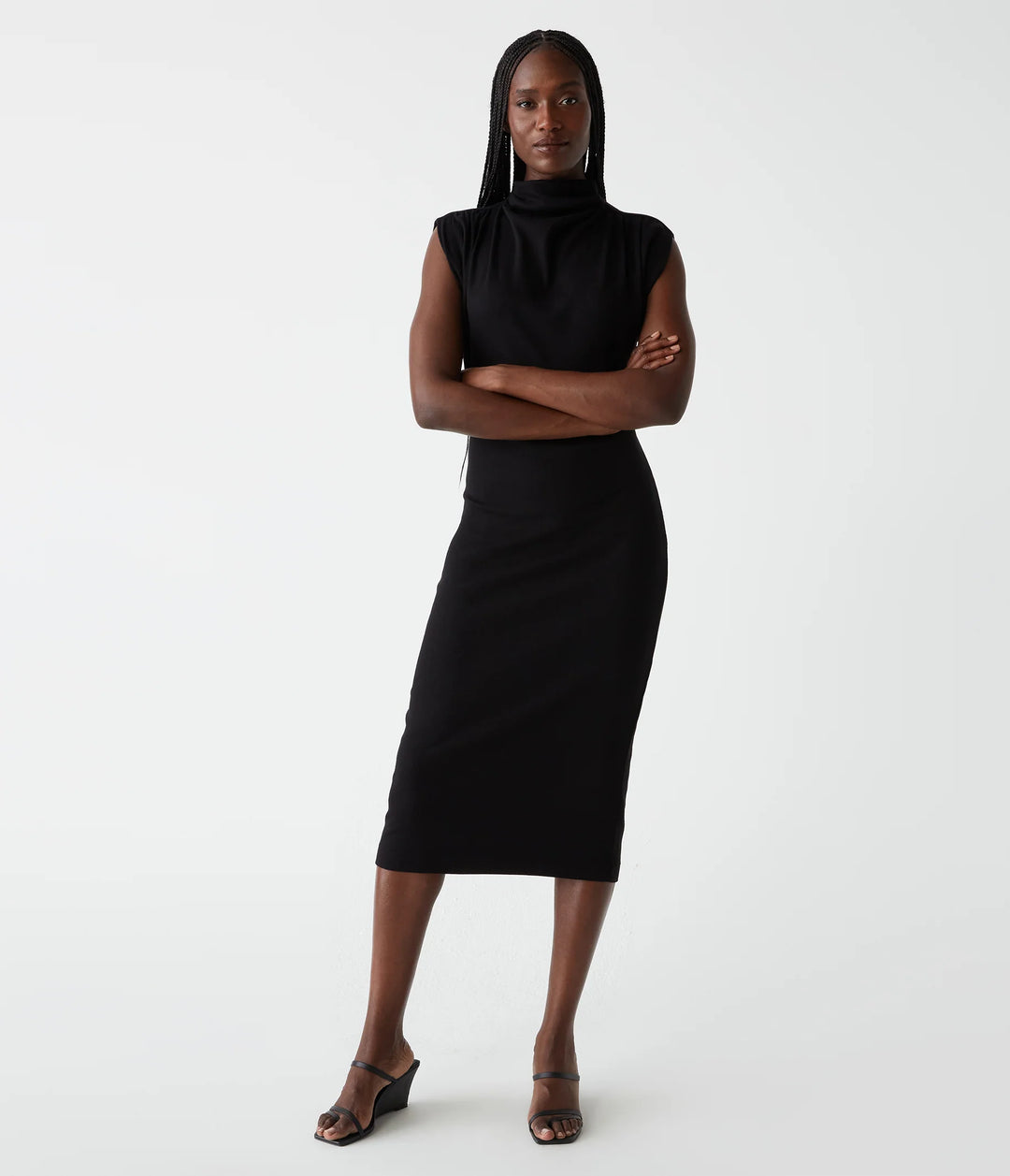 IOLANDO POWER SHOULDER DRESS