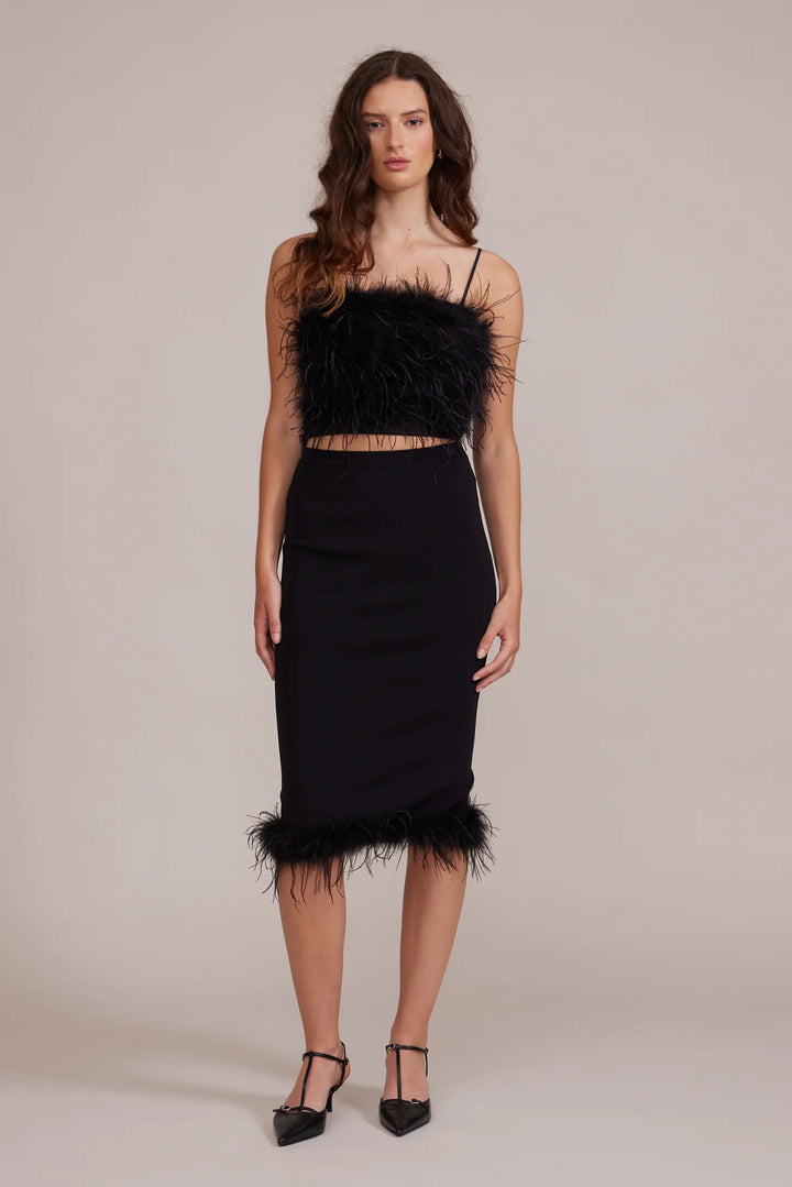 JAMILA FEATHER DETAIL SKIRT