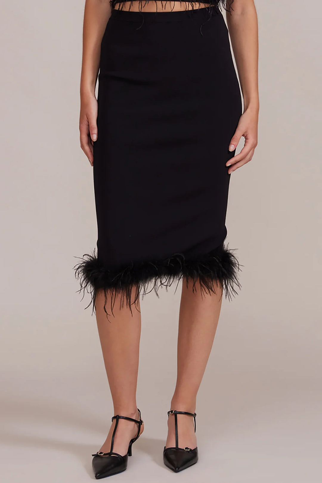 JAMILA FEATHER DETAIL SKIRT