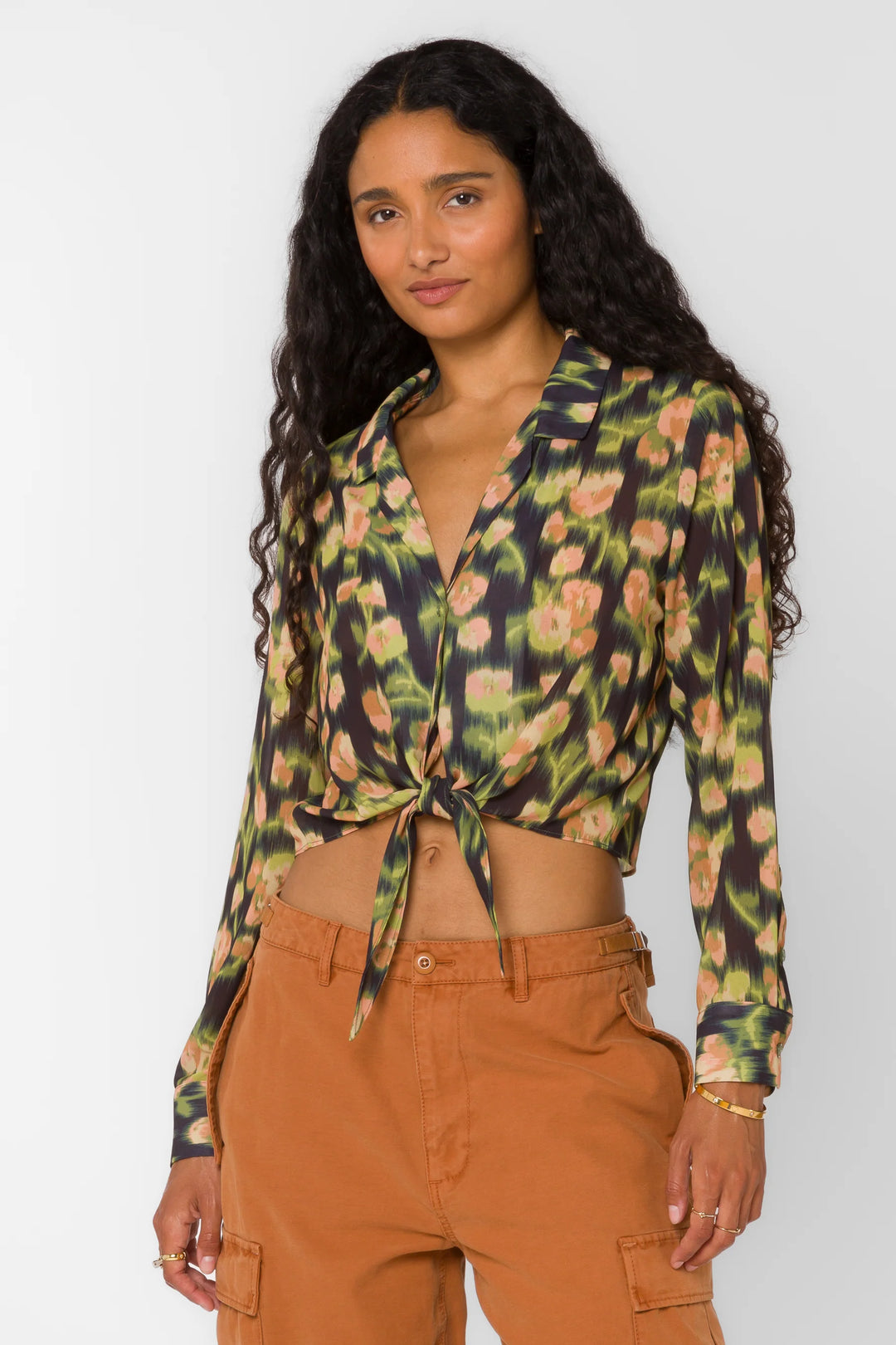 JOYCE TIE FRONT TOP