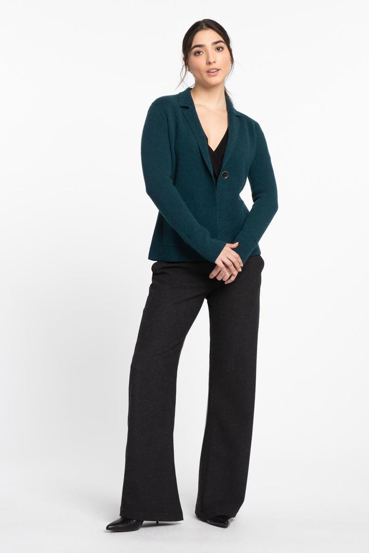 Doubleknit Notch Collar Cardigan