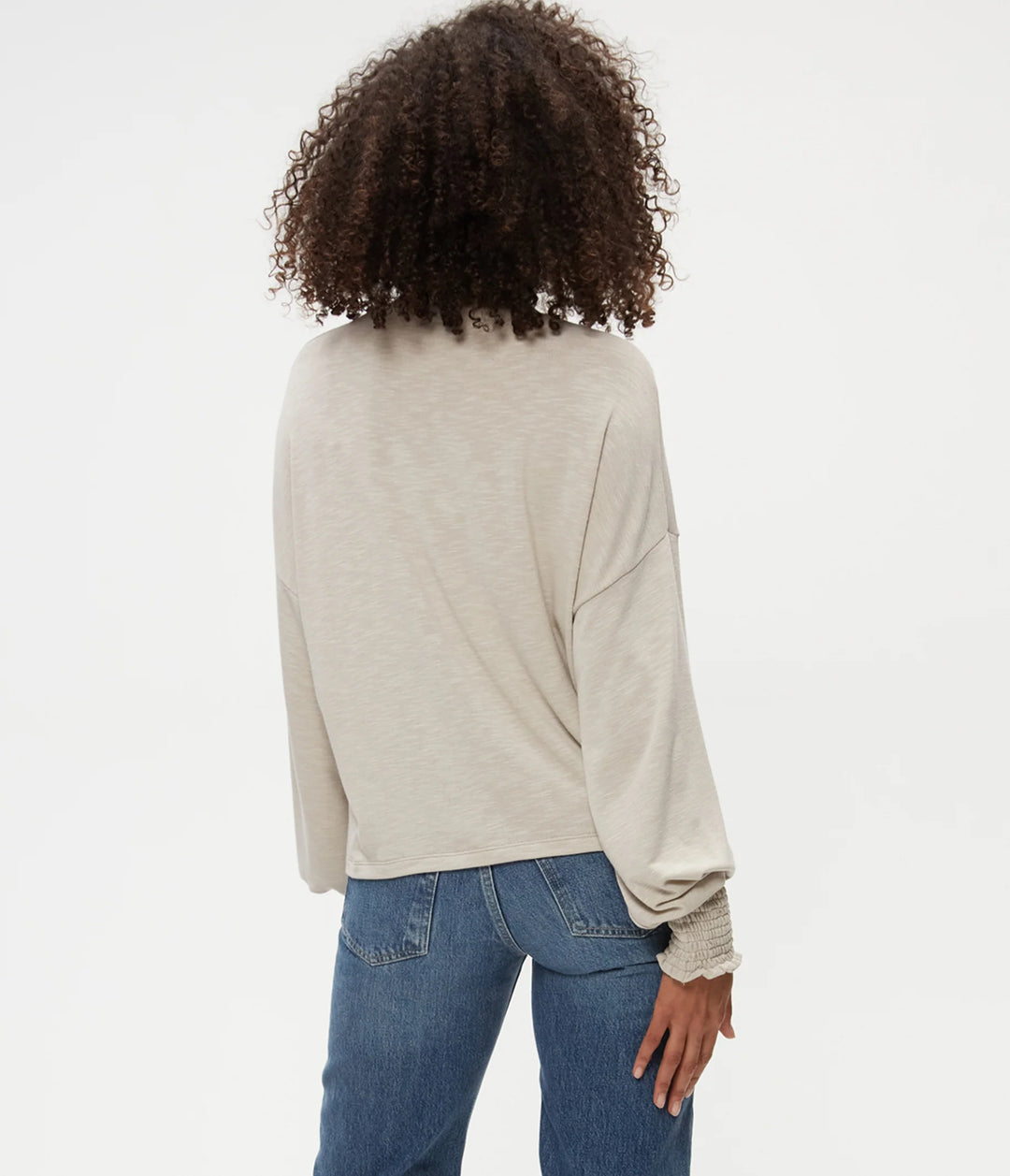 LILA MOCK NECK TOP