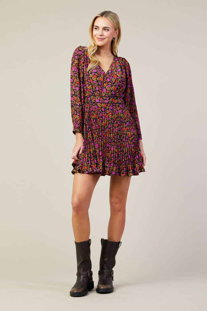 PRINTED OVERLAP DRESS