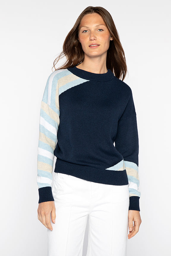 Intarsia Stripe Crew