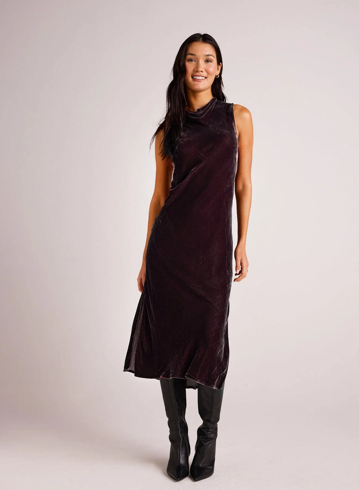 MOCK NECK VELVET DRESS