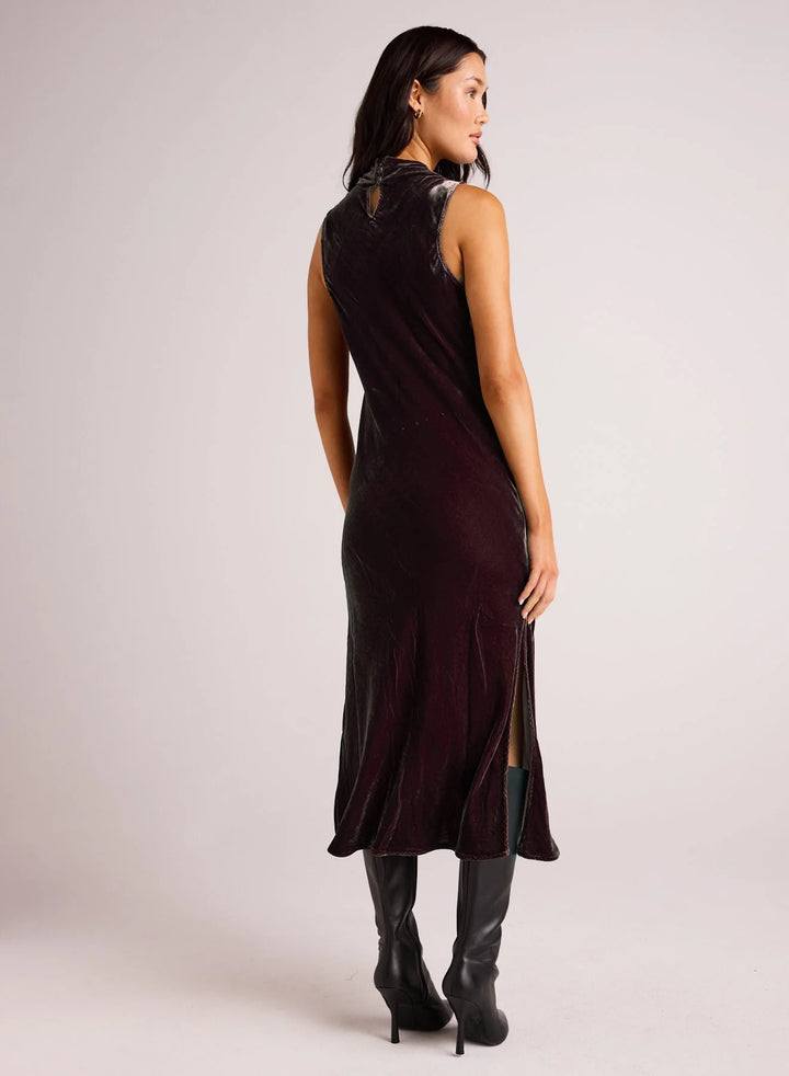 MOCK NECK VELVET DRESS