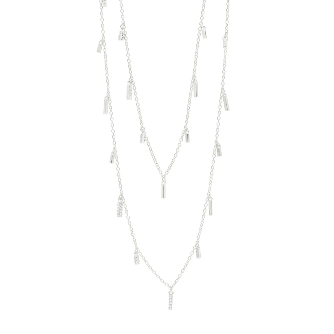 Radiance 60" Droplet Station Necklace in Silver - FREIDA ROTHMAN