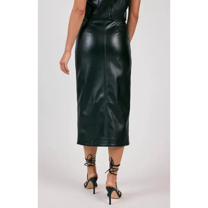 NEW ERA FAUX LEATHER MAXI SKIRT