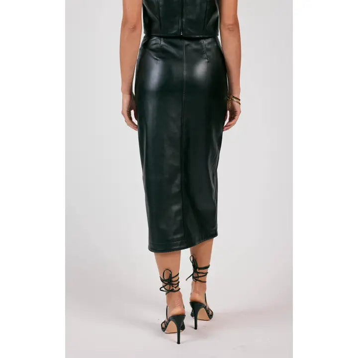 NEW ERA FAUX LEATHER MAXI SKIRT