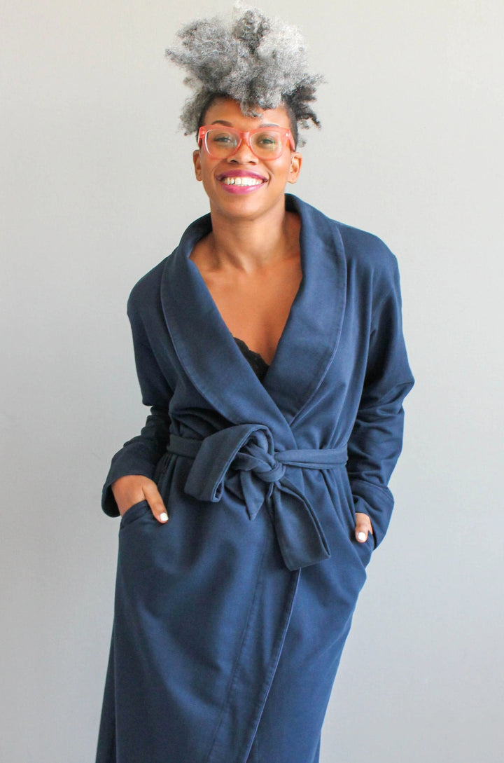 Short Plush Robe in Cotton 36"