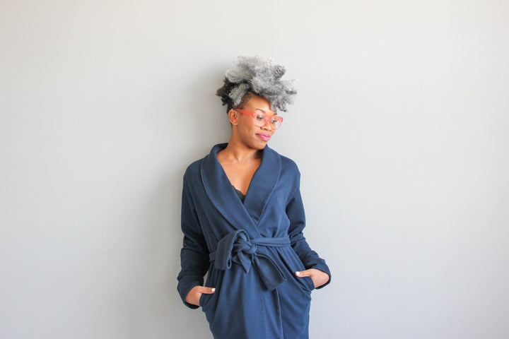 Long Plush Robe in Cotton