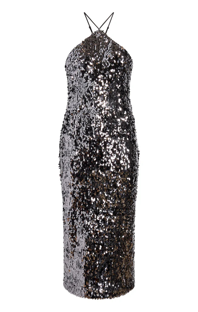 SEQUIN MIDI DRESS