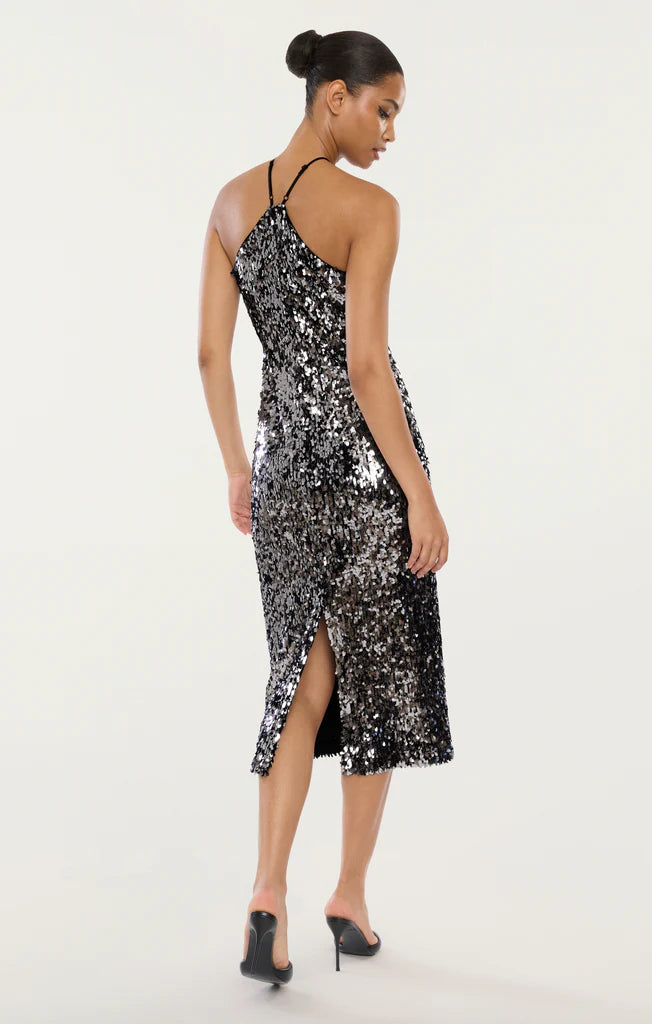 SEQUIN MIDI DRESS