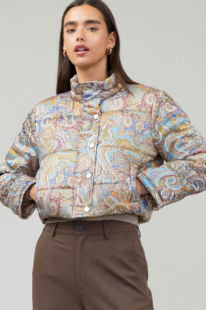 PAISLEY PRINTED PUFFER JACKER