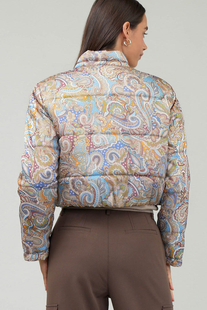 PAISLEY PRINTED PUFFER JACKER