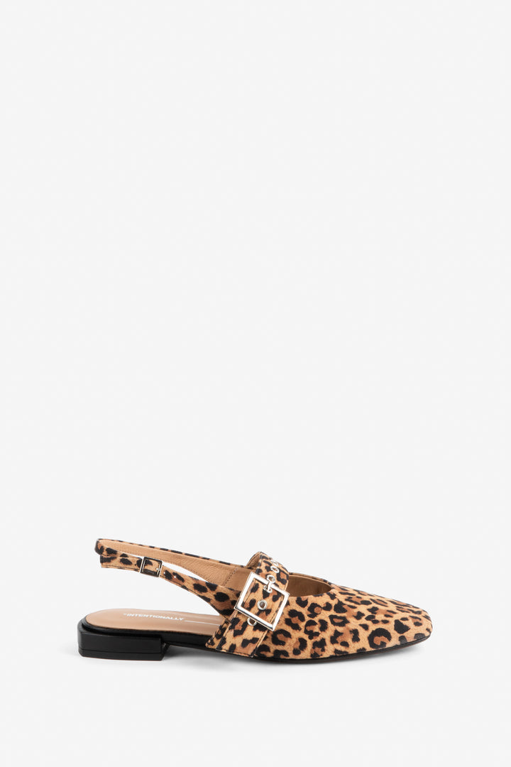 SUEDE LEOPARD BALLET FLAT