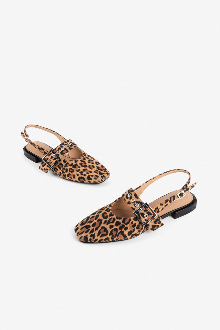 SUEDE LEOPARD BALLET FLAT