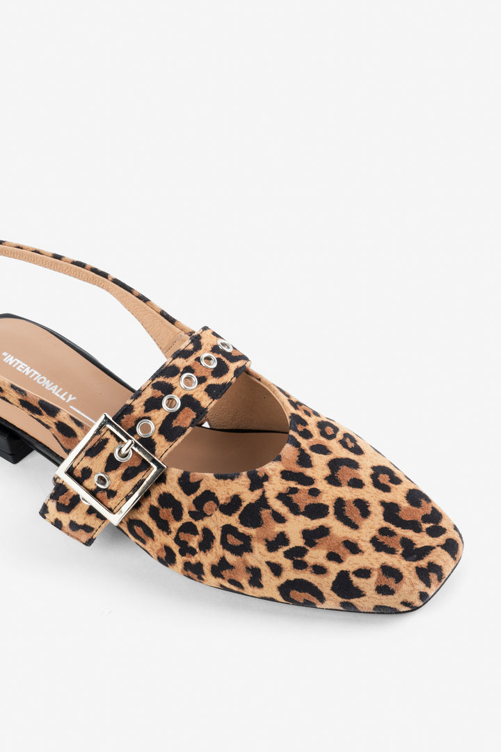 SUEDE LEOPARD BALLET FLAT