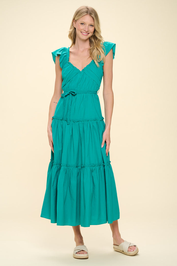 SLEEVELESS TIERED MAXI DRESS