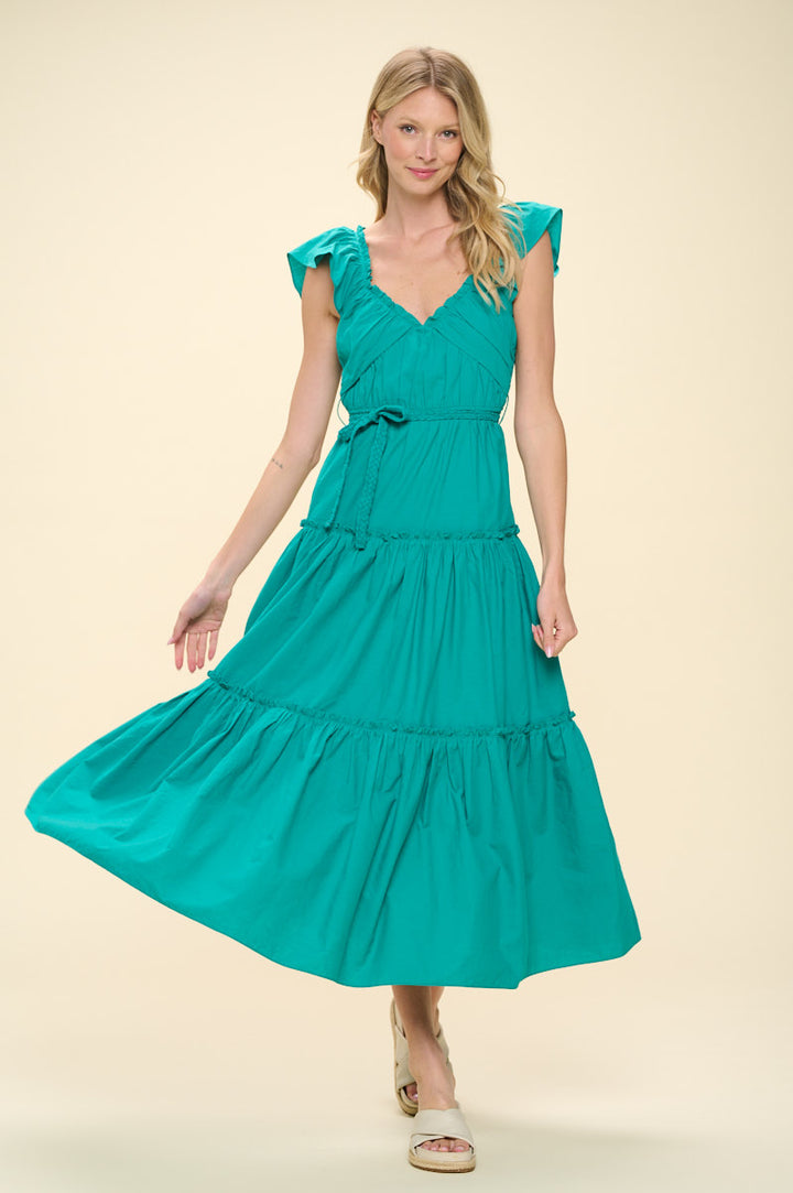 SLEEVELESS TIERED MAXI DRESS