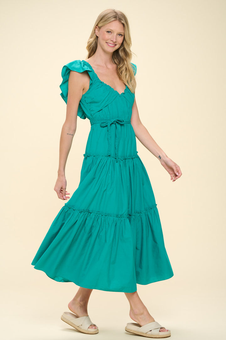 SLEEVELESS TIERED MAXI DRESS