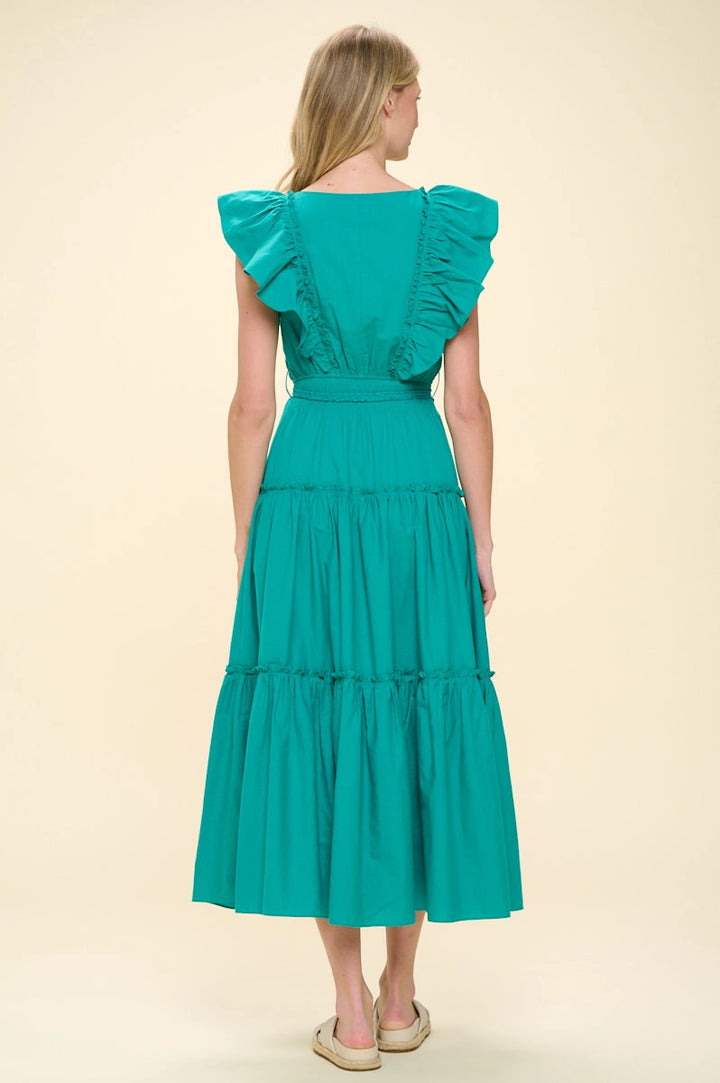 SLEEVELESS TIERED MAXI DRESS