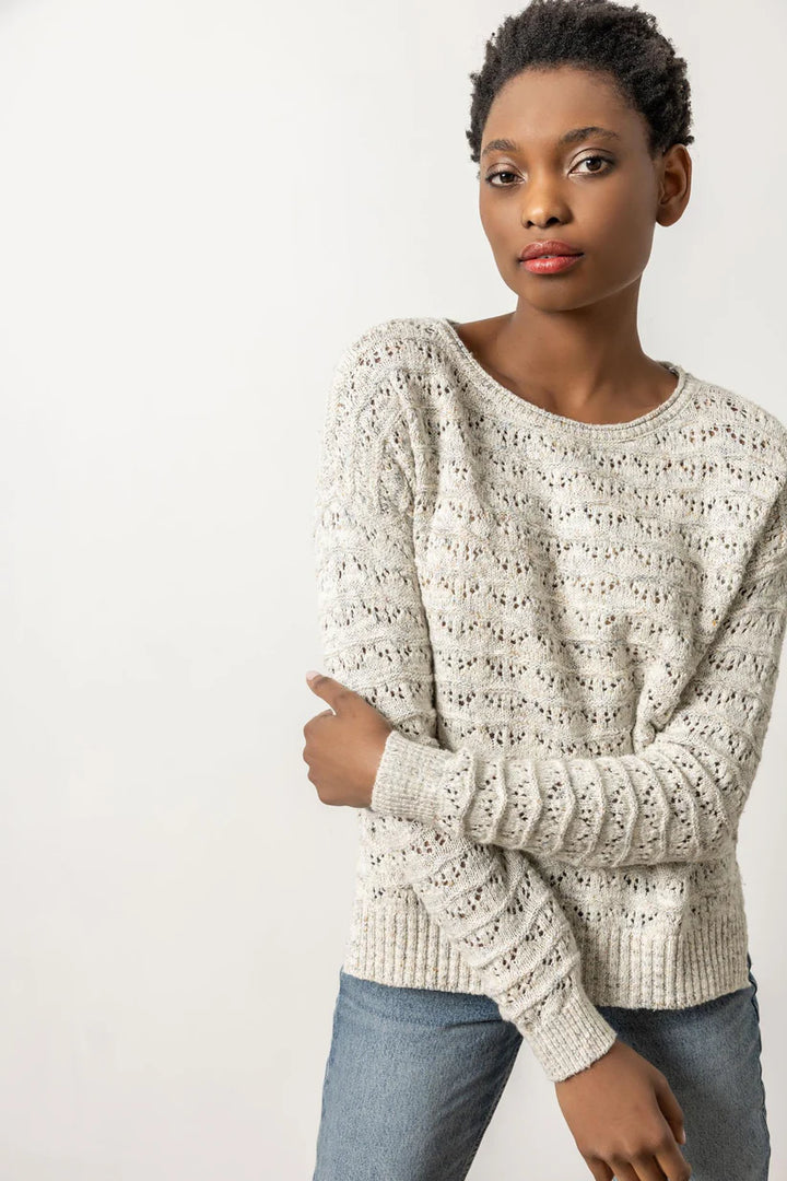 POINTELLE BOATNECK SWEATER