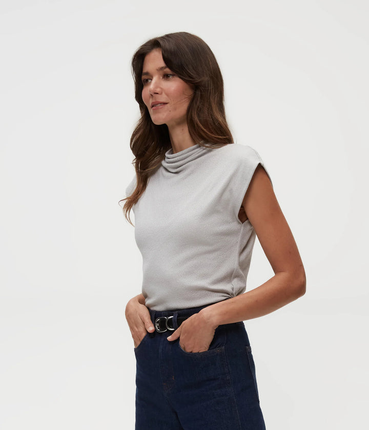 REECE SHINE POWER SHOULDER TOP