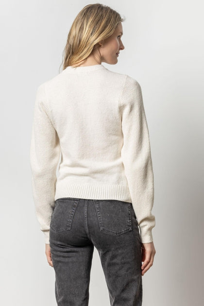 RIB SLEEVE CREWNECK SWEATER