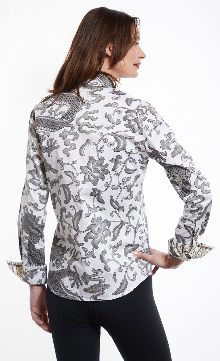 Rome Shirt with Grey Dragon Print