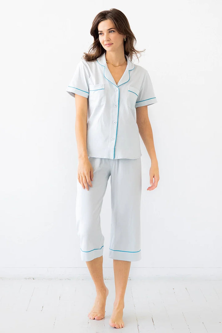 SALUA Classic Luxury Capri Pajamas in  Brushed Pima Cotton