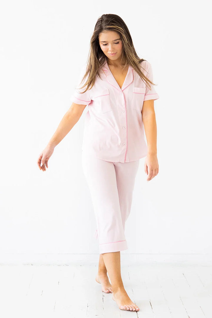 SALUA Classic Luxury Capri Pajamas in  Brushed Pima Cotton