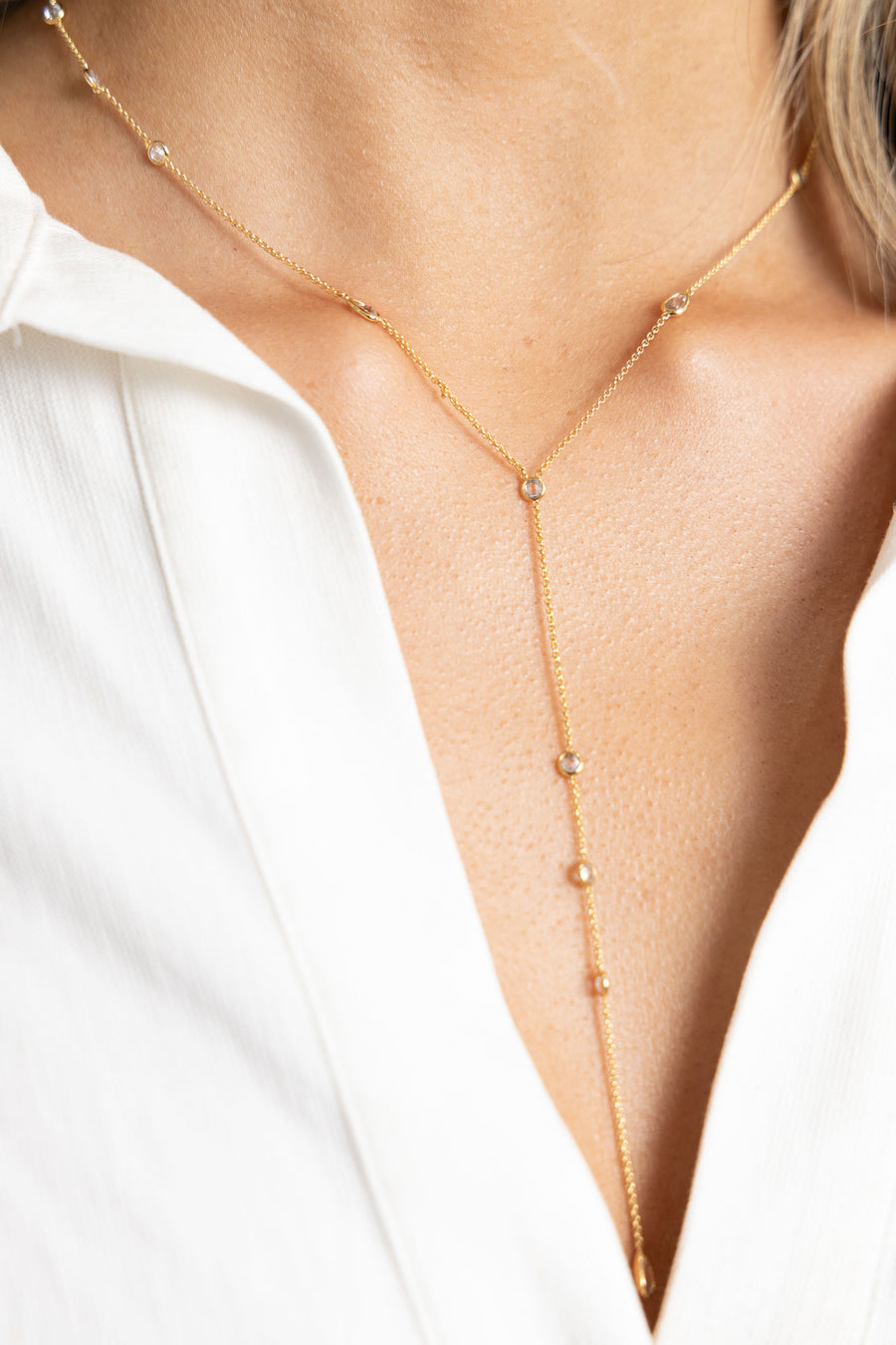 ALEXIA CZ LARIAT NECK