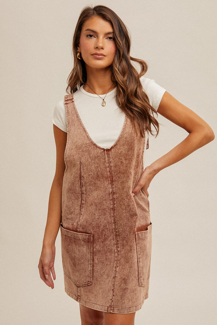 SNOW WASH TWILL OVERALL DRESS