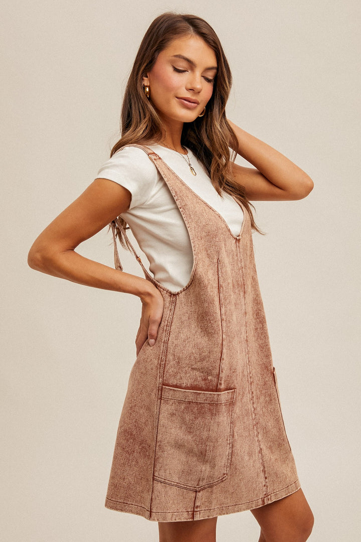 SNOW WASH TWILL OVERALL DRESS