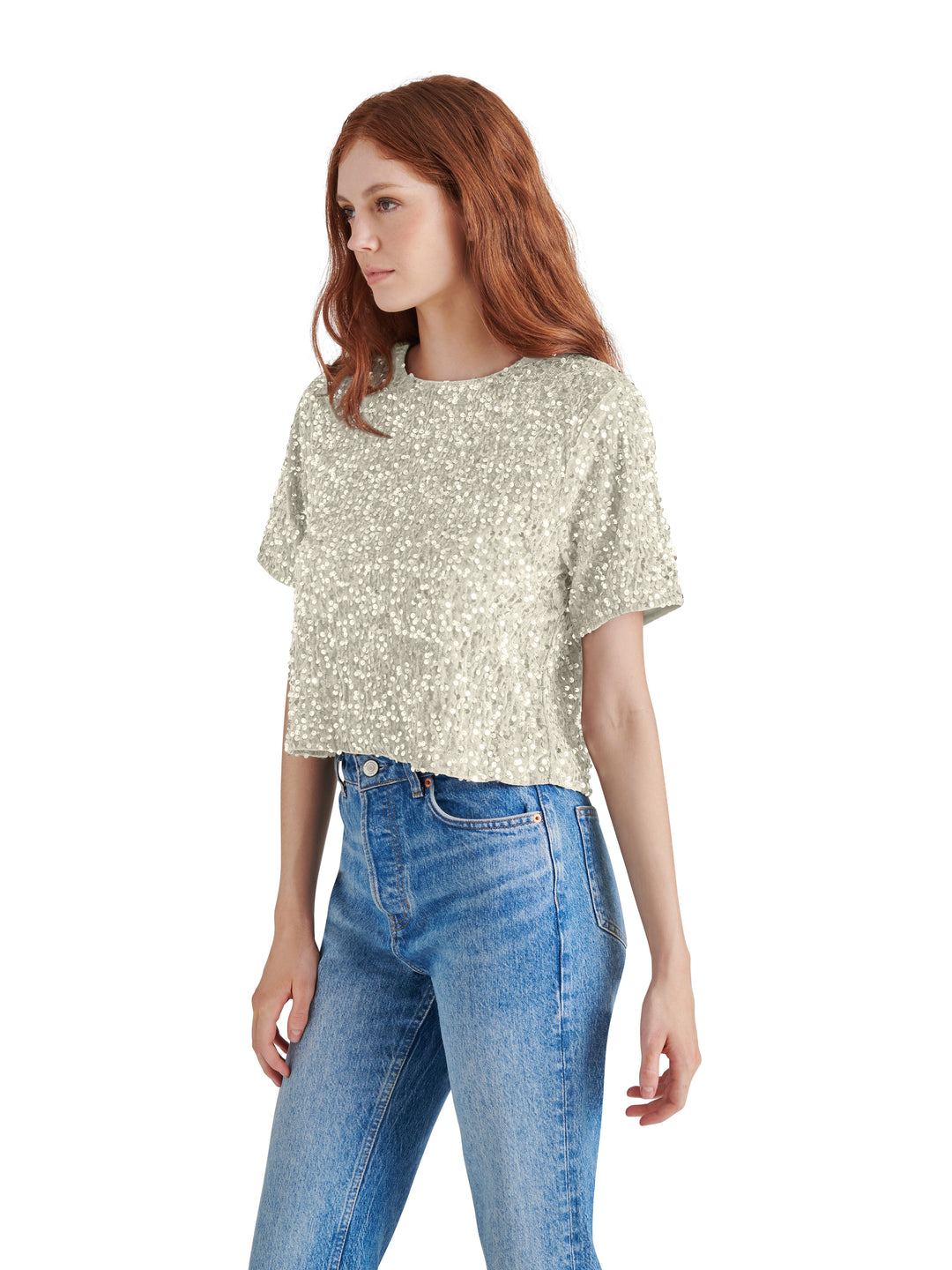 SEQUIN SHORT SLEEVE TOP