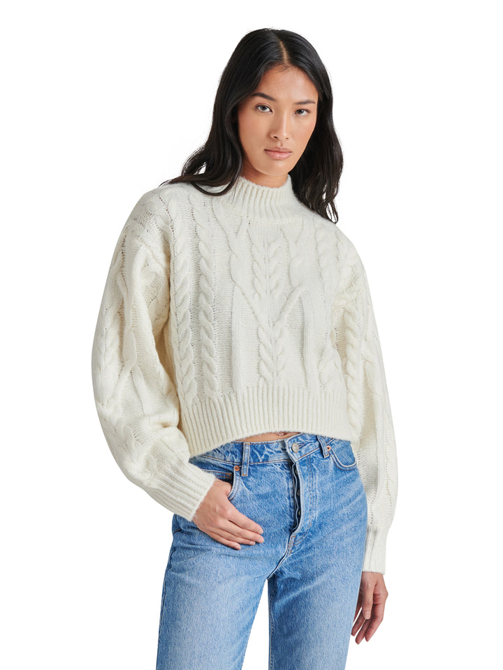 CABLE MOCK SWEATER