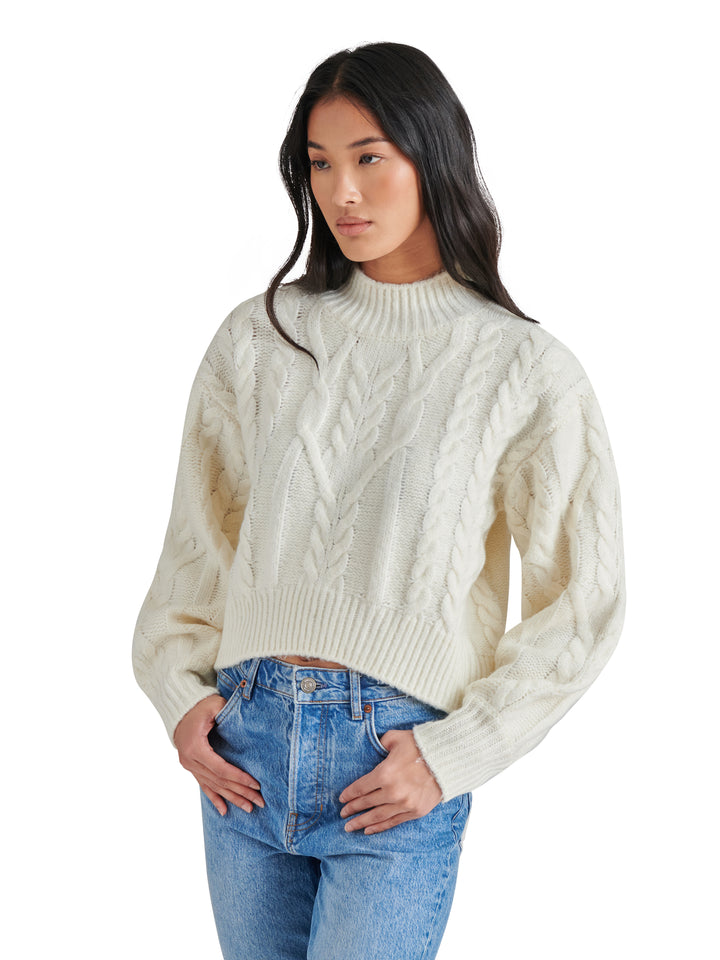 CABLE MOCK SWEATER