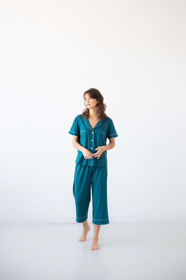 SALUA Classic Capri Pajamas in Pima Cotton