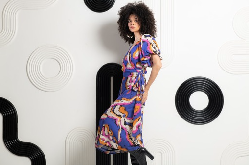 GEO WRAP DRESS