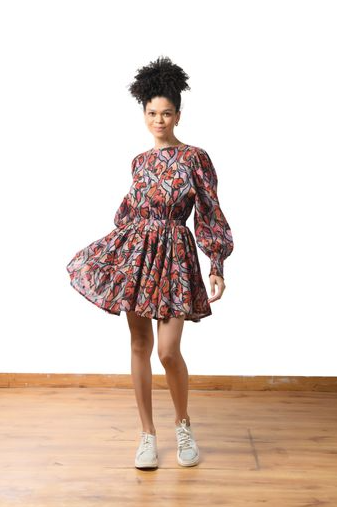 LONG SLEEVE FLORAL DRESS