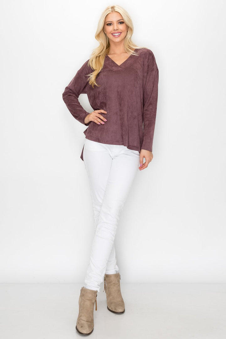 Andrea Stretch Suede Top